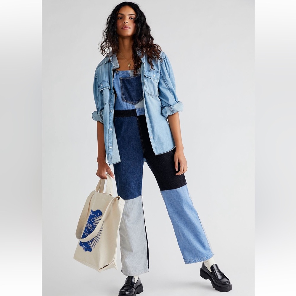The Ragged Priest Blue Patchwork Jumpsuit XL